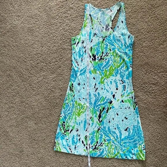 ✨Like New Lilly Pulitzer Cordon Racerback Dress Let's Cha Cha Spa Blue Size XS - Picture 7 of 12
